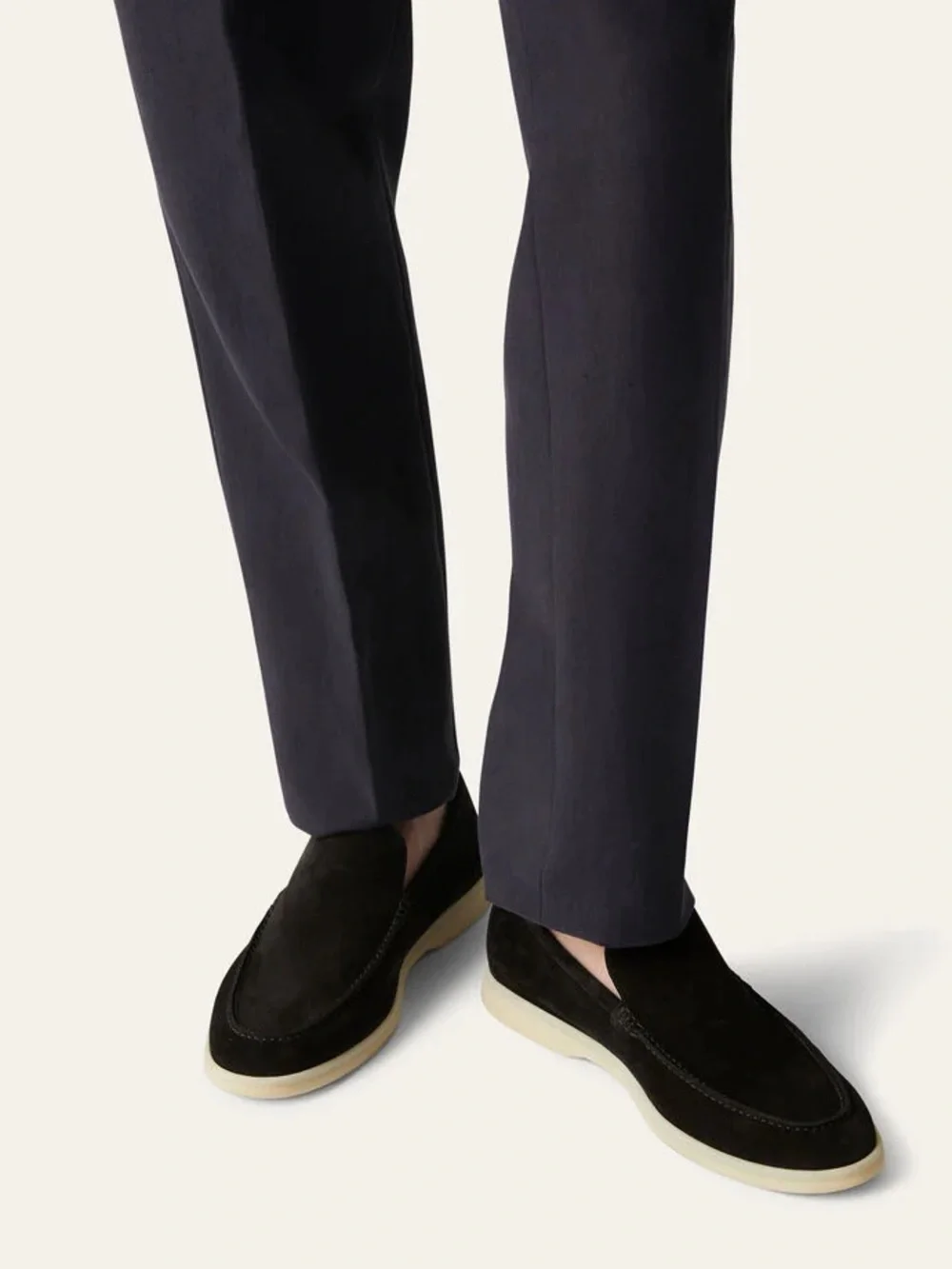 Loro Piana Summer Walk Black Suede Loafers Men's size 42